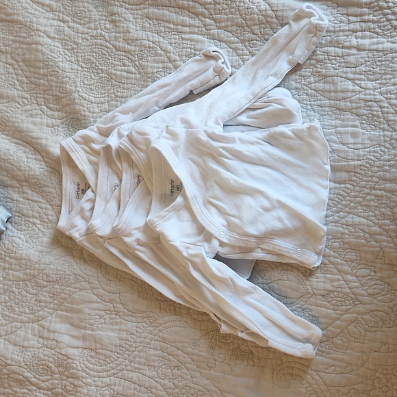 Carter's newborn side snap long sleeve Kimono 4 pack - Picture 1 of 4